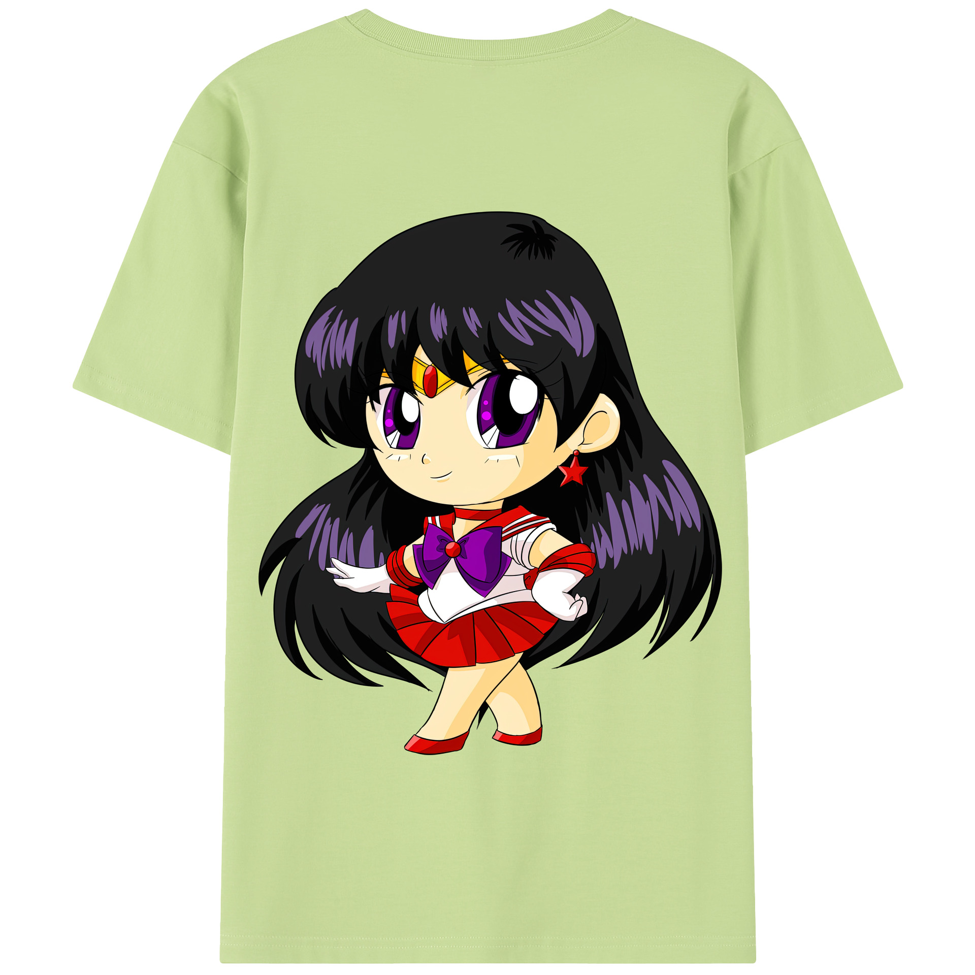 （画像用） 美少女戦士セーラームーン 火野レイ ひの レイ Sailor Moon Hino Rei （セーラーマーズ,Sailor Mars） 綿100％半袖Tシャツ（背面プリント）